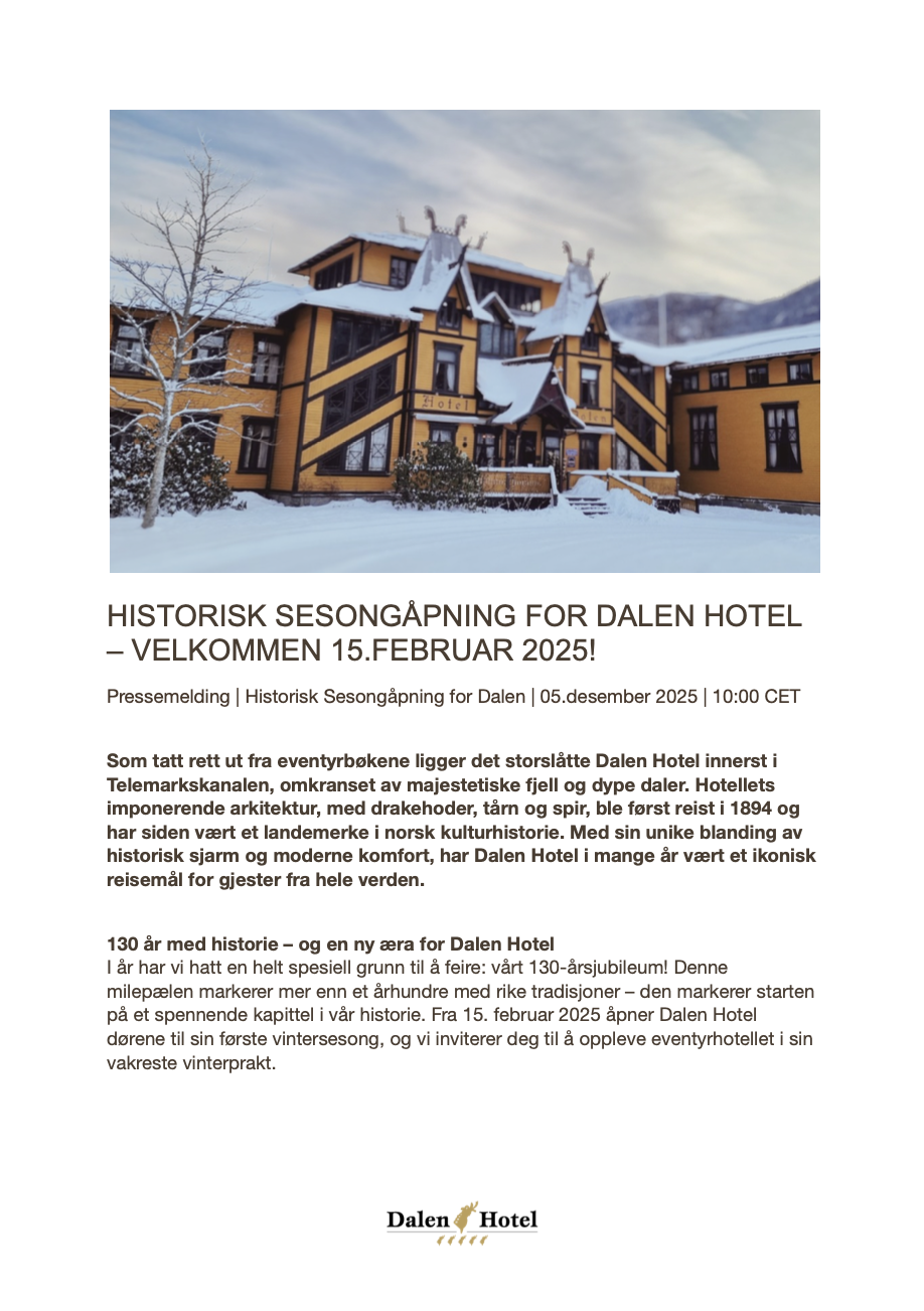 Sesongåpning 15 februar 2025