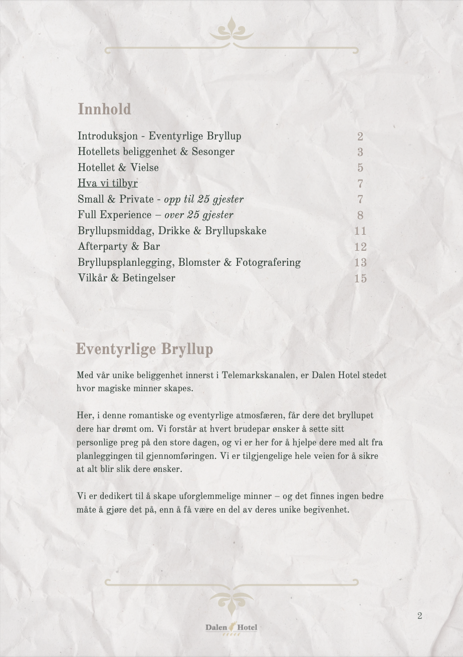 B2 bryllup på Dalen Hotel