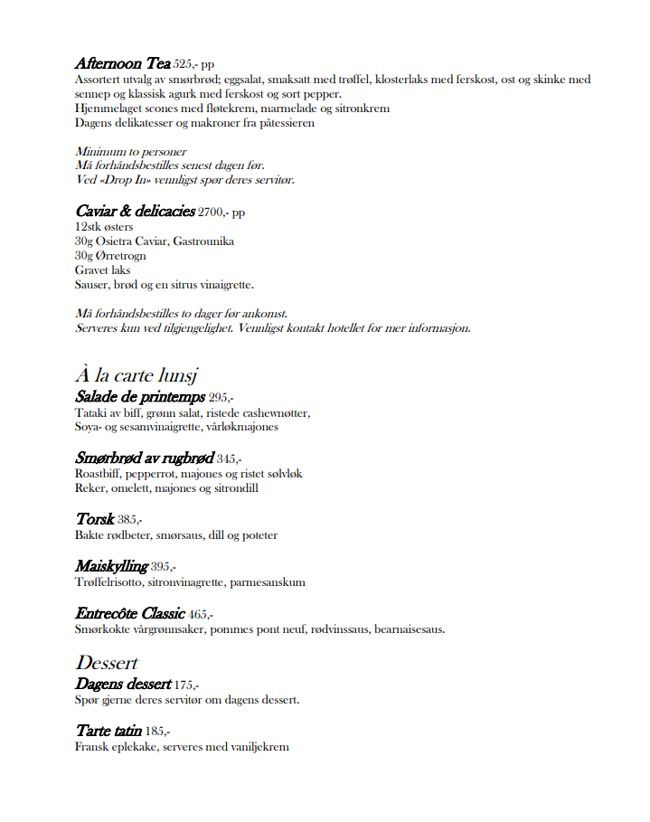 Lunsjmeny WEB
